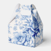 美しい青と白のバラ&ワイルドフラワー フェイバーボックス (裏面サイド)