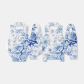 美しい青と白のバラ&ワイルドフラワー フェイバーボックス (折り畳みなし)