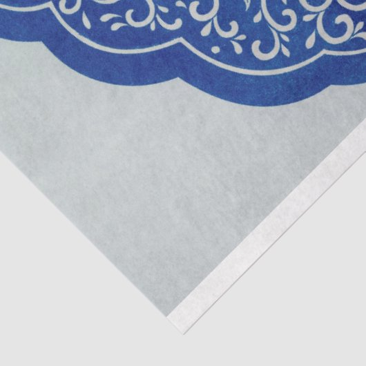 美しい青と白のモロッコのモチーフ 薄葉紙 (詳細)