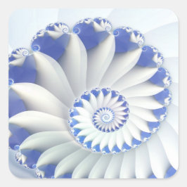 美しい青と白の海のシェルのフラクタル素晴らしルアート スクエアシール