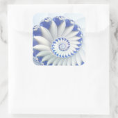 美しい青と白の海のシェルのフラクタル素晴らしルアート スクエアシール (バッグ)
