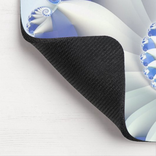 美しい青と白の海のシェルのフラクタル素晴らしルアート マウスパッド (コーナー)