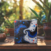 美しい青と白の渦巻き抽象デザイン タイル