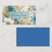 美しい青と白の野生の花 名刺 (正面/裏面)