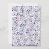 美しい青と白結婚の 招待状 (裏面)