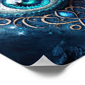 美しい青と目の感動的み ポスター (角)