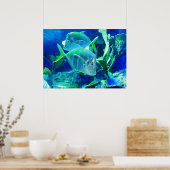 美しい青と緑の熱帯魚 ポスター (キッチン)