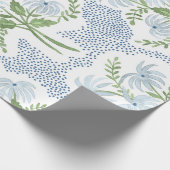 美しい青と緑の花束 ラッピングペーパー (角)