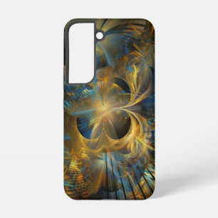 美しい青と金のフラクタル SAMSUNG GALAXY S22ケース