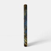 美しい青と金のフラクタル SAMSUNG GALAXYケース (左側面)