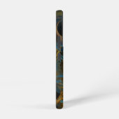 美しい青と金のフラクタル SAMSUNG GALAXYケース (右側面)