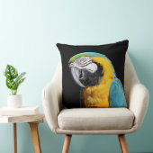 美しい青と金ゴールドマコーオウム クッション (椅子)