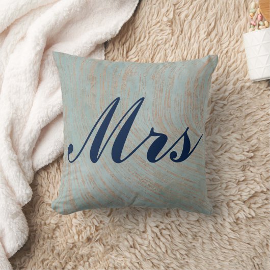 美しい青と銅の大理石のデザインミスターとミセス クッション (ブランケット)