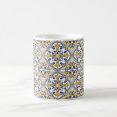 美しい💙青と黄のアズレ💛ホス9コーヒー  コーヒーマグカップ (中央)