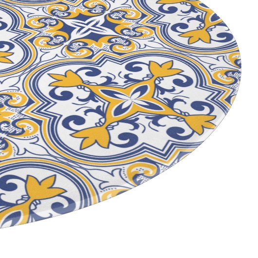 💙💛美しい青と黄色のアズレホス9カッティング カッティングボード (角)