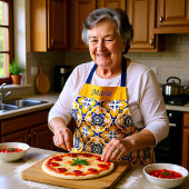 💙🤍💛美しい青と黄色のアズレホス エプロン