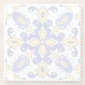 💙💛美しい青と黄色のアズレホス ガラスコースター (裏面)