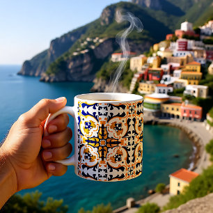 💙💛美しい青と黄色のアズレホス コーヒーマグカップ