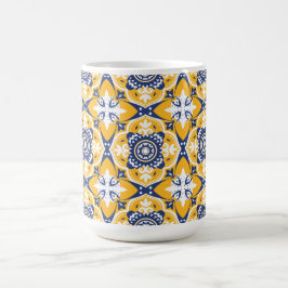 💙🤍💛美しい青と黄色のアズレホス コーヒーマグカップ