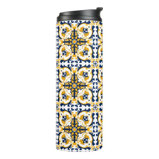 💙💛美しい青と黄色のアズレホス タンブラー (回転左)