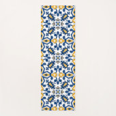 💙💛美しい青と黄色のアズレホス、ヨガ馬 ヨガマット (正面)