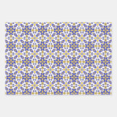 💗美しい青と黄色のアズレホス ラッピングペーパーシート (正面3)