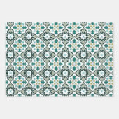 💙💛美しい青と黄色のアズレホス ラッピングペーパーシート (正面3)