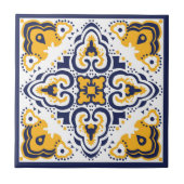 💛💙🤍美しい青と黄色のアズレホス、石 タイル (正面)