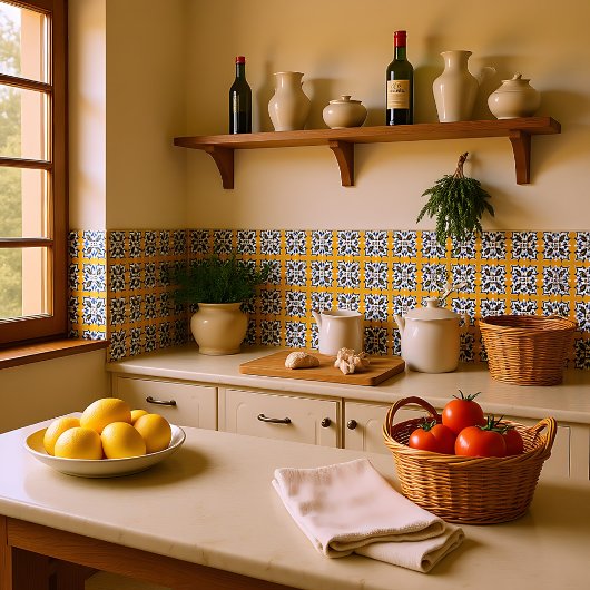 💙💛美しい青と黄色のアズレホスVIII、 タイル