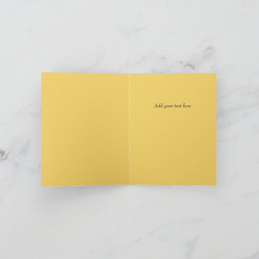 美しい青と黄色の感謝のメッセージカード サンキューカード (内部)