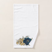 美しい青と黄色の牡丹浴用タオルセット バスタオルセット (ハンドタオル)