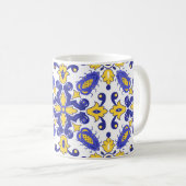 💙💛 美しい青と黄色の アズレジョ コーヒーマグカップ (正面右)