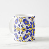 💙💛 美しい青と黄色の アズレジョ コーヒーマグカップ (正面左)