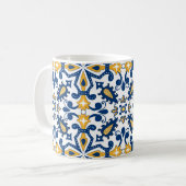 💙💛 美しい青と黄色のAzulejos、 コーヒーマグカップ (正面左)