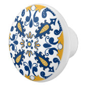 💙💛 美しい青と黄色のAzulejos セラミックノブ (右)