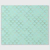 美しい青と黄金の人魚はかりで測 ラッピングペーパー (フラット)