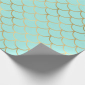 美しい青と黄金の人魚はかりで測 ラッピングペーパー (角)