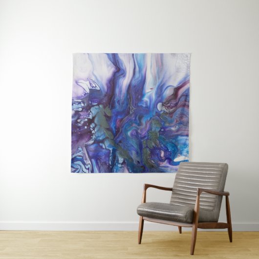 美しい青のアクリルアートタペストリー タペストリー (インサイチュ)