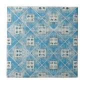 美しい青のオフホワイト水の色パターン タイル (正面)