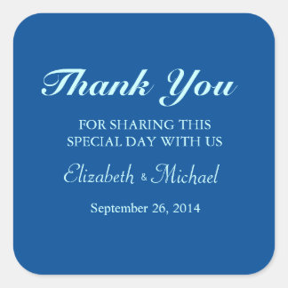 美しい青のカラユリフラワーヴィンテージ スクエアシール