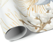 美しい青のクリスマスフローラ ラッピングペーパー (ロールコーナー)