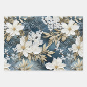 美しい青のクリスマスミックス ラッピングペーパーシート (正面2)