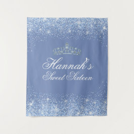 美しい青のグリッター スイート16 背景 タペストリー