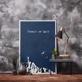 美しい青のコミットまやめたはやる気を起こさせる ポスター