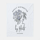 美しい青のフローラ気を散らした庭園名 フリースブランケット (正面)