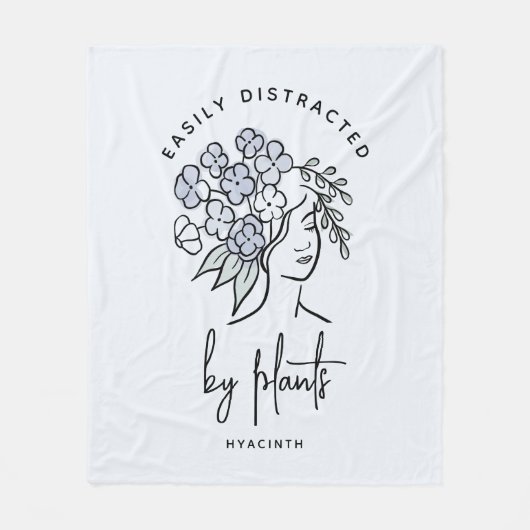 美しい青のフローラ気を散らした庭園名 フリースブランケット (正面)