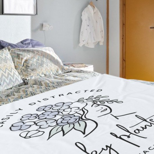 美しい青のフローラ気を散らした庭園名 フリースブランケット