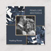 美しい青のフローラ（写真あり） スクエア名刺 (正面)