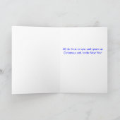 美しい青のポイント設定タクリスマスカード シーズンカード (内部)