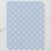 美しい青のヴィンテージ日本のファンパターン (正面/裏面)